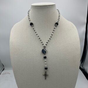 Black and white beaded rosary